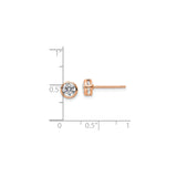Sterling Silver Minimalist Rose Gold Stud Earrings With CZ