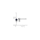 Sterling Silver Stud Earrings with Blue Sapphire and Cubic Zirconia Accents
