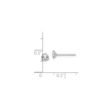 Sterling Silver Stud Earrings with Round Cut Crystal, Prong Setting, Minimalist Design