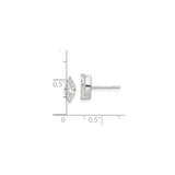 Sterling Silver Marquise Cut Cubic Zirconia Stud Earrings with Bezel Setting for Women