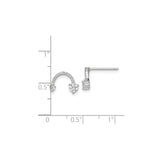 Sterling Silver Horseshoe Stud Earrings with Cubic Zirconia, Curved Luck Symbol Design