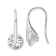 Sterling Silver Drop Earrings with Round Cut Cubic Zirconia, Minimalist Dangle Design