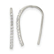 Sterling Silver Ear Climbers with Cubic Zirconia, Minimalist Curved Line Design for Women