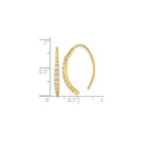 Sterling Silver Ear Climber Earrings with Graduated Round Cubic Zirconia in Curved Design