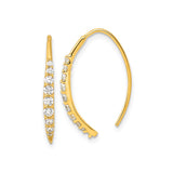 Sterling Silver Ear Climber Earrings with Graduated Round Cubic Zirconia in Curved Design