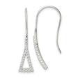 Sterling Silver Dangle Earrings with Cubic Zirconia, Open Triangle Geometric Design