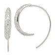 Sterling Silver Hoop Earrings with Cubic Zirconia, Curved Modern Design for Women