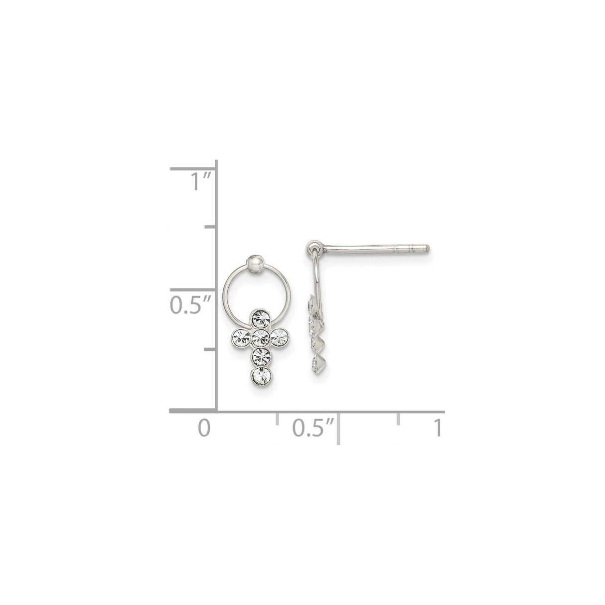 Sterling Silver Cross Pendant with Cubic Zirconia, Modern Faith Design