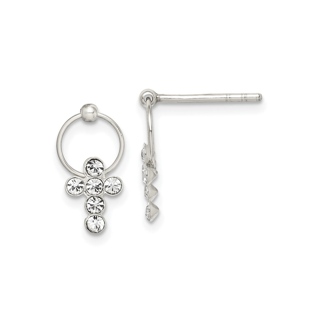 Sterling Silver Cross Pendant with Cubic Zirconia, Modern Faith Design