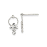 Sterling Silver Cross Pendant with Cubic Zirconia, Modern Faith Design