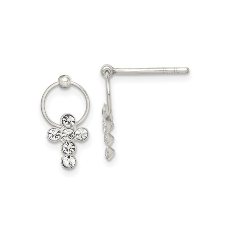 Sterling Silver Cross Pendant with Cubic Zirconia, Modern Faith Design