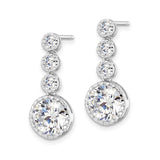 Sterling Silver Dangle Earrings with Graduated Bezel-Set Cubic Zirconia