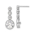 Sterling Silver Dangle Earrings with Graduated Bezel-Set Cubic Zirconia