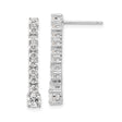 Sterling Silver Drop Earrings with Cubic Zirconia, Linear Dangle Design for Women