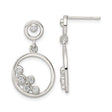 Sterling Silver Drop Earrings with Cubic Zirconia, Open Circle Bubble Design