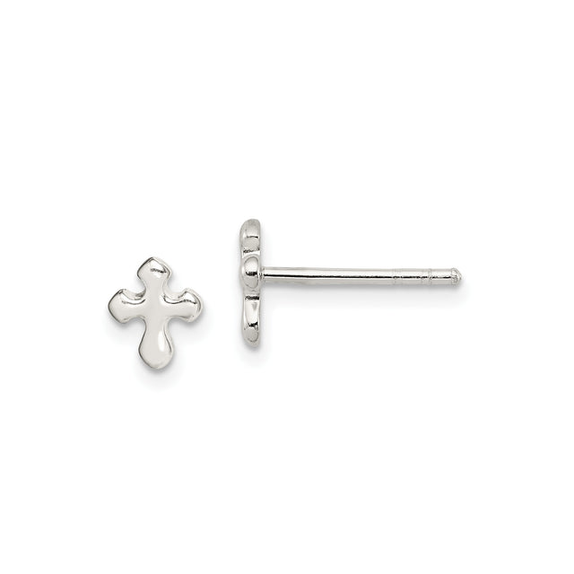 Sterling Silver Cross Pendant, Minimalist Polished Design, Modern Spiritual Jewelry for Men and Women
