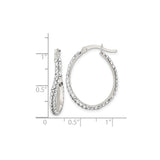 Sterling Silver Twisted Hoop Earrings with Cubic Zirconia, Crystal-Encrusted Fashion Jewelry