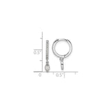 Sterling Silver Dangle Hoop Earrings with Marquise Cubic Zirconia and Pavé Setting