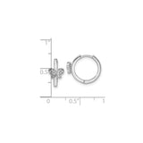 Sterling Silver Butterfly Hoop Earrings with Cubic Zirconia, Nature-Inspired Design for Women