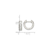 Sterling Silver Huggie Hoop Earrings with Channel Set Cubic Zirconia, Minimalist Polished Style