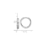 Sterling Silver Hoop Earrings with Channel Set Rectangular Cubic Zirconia, Polished Medium Hoops