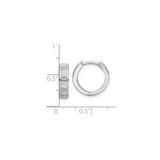 Sterling Silver Hoop Earrings with Channel Set Baguette and Round Cubic Zirconia