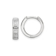 Sterling Silver Hoop Earrings with Channel Set Baguette and Round Cubic Zirconia