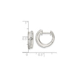 Sterling Silver Huggie Hoop Earrings with Cubic Zirconia and Crossover Design