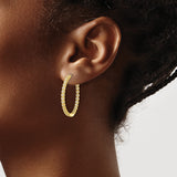 Sterling Silver Gold Plated Hoop Earrings with Cubic Zirconia, Prong Set Classic Design
