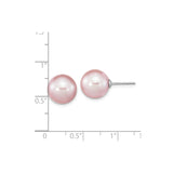 Sterling Silver Stud Earrings with Pink Cultured Freshwater Pearls, Classic Feminine Design