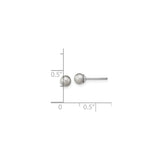 Sterling Silver Stud Earrings with Pearl, Minimalist Polished Design for Women