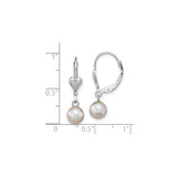 Sterling Silver Dangle Earrings with Freshwater Pearls and Heart Accents for Women
