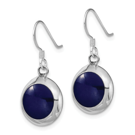 Sterling Silver Dangle Earrings with Mother of Pearl in Bezel Settings, Minimalist Drop Design for Women