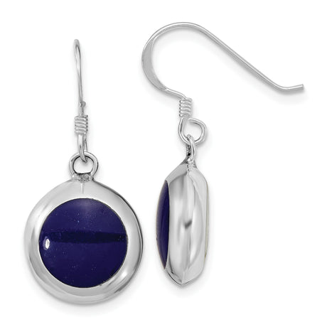 Sterling Silver Dangle Earrings with Mother of Pearl in Bezel Settings, Minimalist Drop Design for Women
