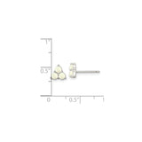 Sterling Silver Triangle Stud Earrings with Created Opal, Minimalist Geometric Design