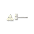 Sterling Silver Triangle Stud Earrings with Created Opal, Minimalist Geometric Design
