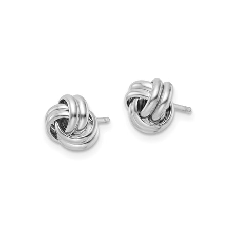Sterling Silver Love Knot Stud Earrings Polished Finish