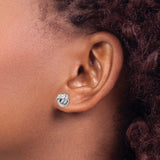 Sterling Silver Love Knot Stud Earrings Polished Finish