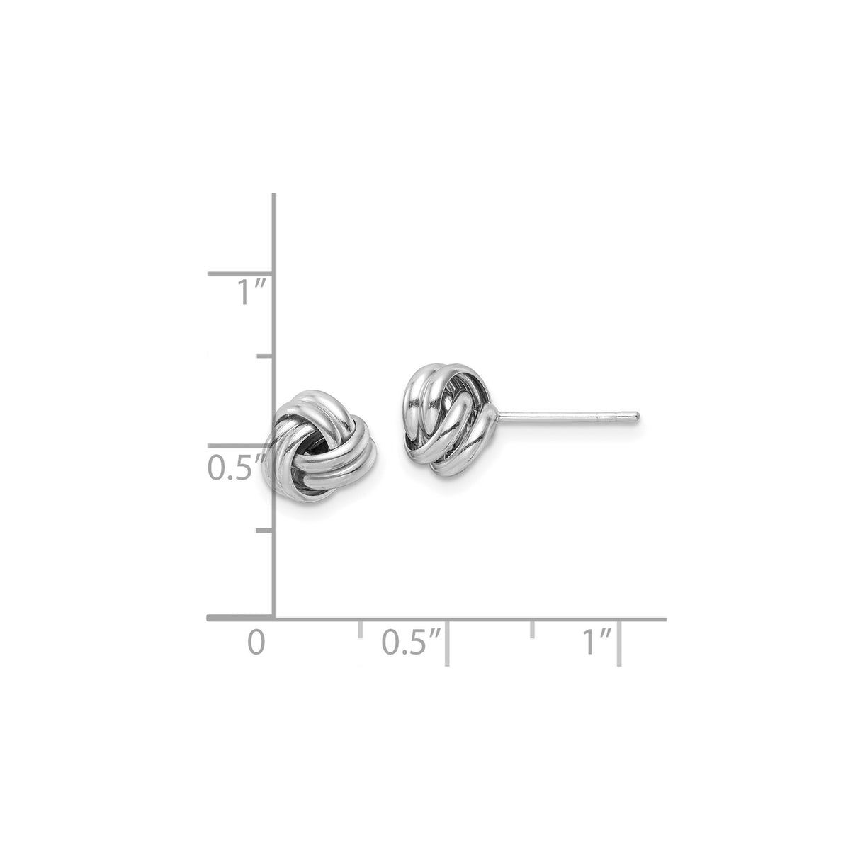 Sterling Silver Love Knot Stud Earrings Polished Finish