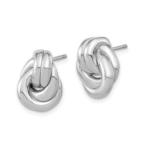 Sterling Silver Love Knot Stud Earrings with Twisted Loop
