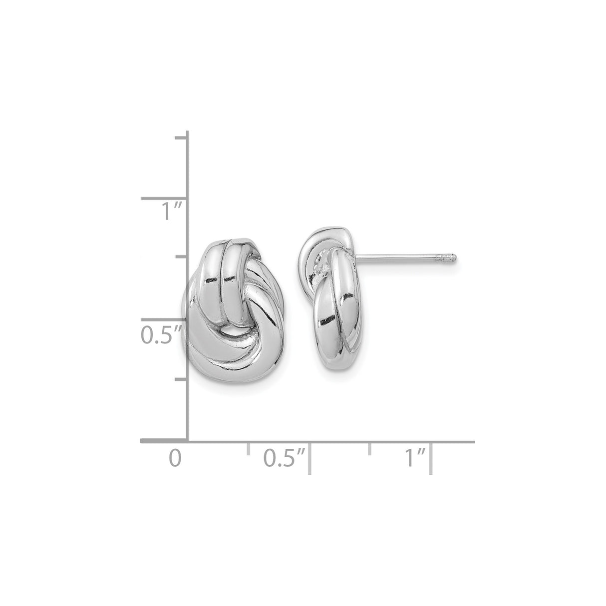 Sterling Silver Love Knot Stud Earrings with Twisted Loop