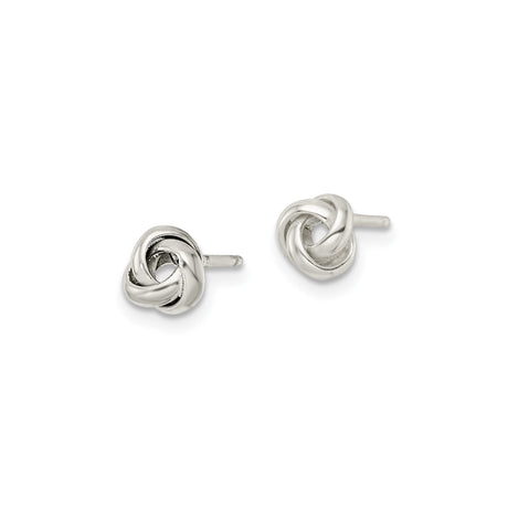 Sterling Silver Love Knot Stud Earrings Intertwined Design