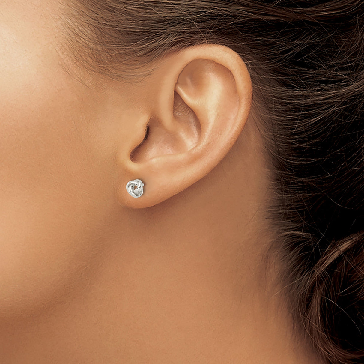 Sterling Silver Love Knot Stud Earrings Intertwined Design