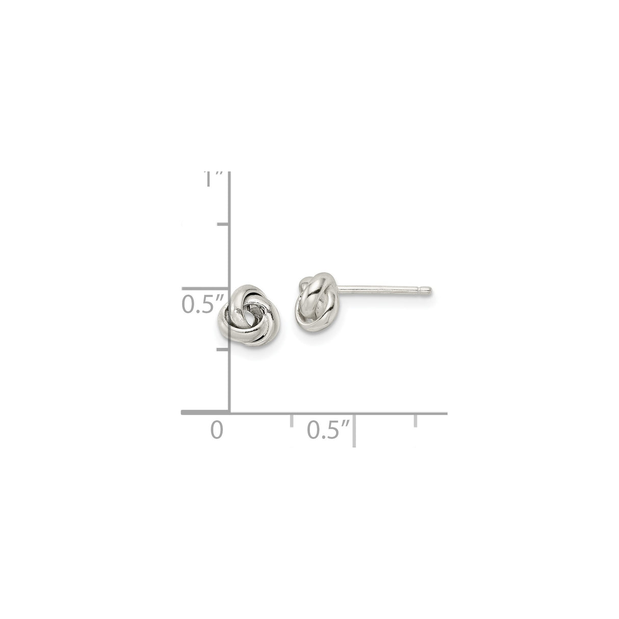Sterling Silver Love Knot Stud Earrings Intertwined Design