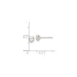 Sterling Silver Heart Stud Earrings with Polished Puff Design, Romantic Minimalist Jewelry for Women