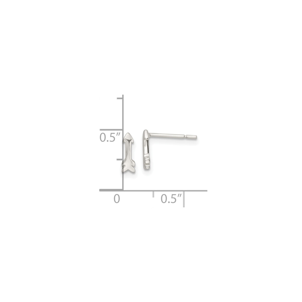 Sterling Silver Arrow Earrings Minimalist Stud Boho Style