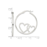 Sterling Silver Hoop Earrings with Interlocking Hearts Design, Romantic Jewelry for Women