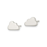 Sterling Silver Cloud Shaped Stud Earrings, Minimalist Whimsical Design for Women and Teens