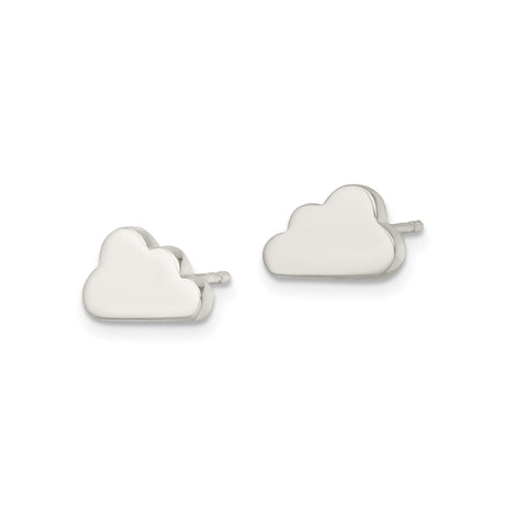 Sterling Silver Cloud Shaped Stud Earrings, Minimalist Whimsical Design for Women and Teens
