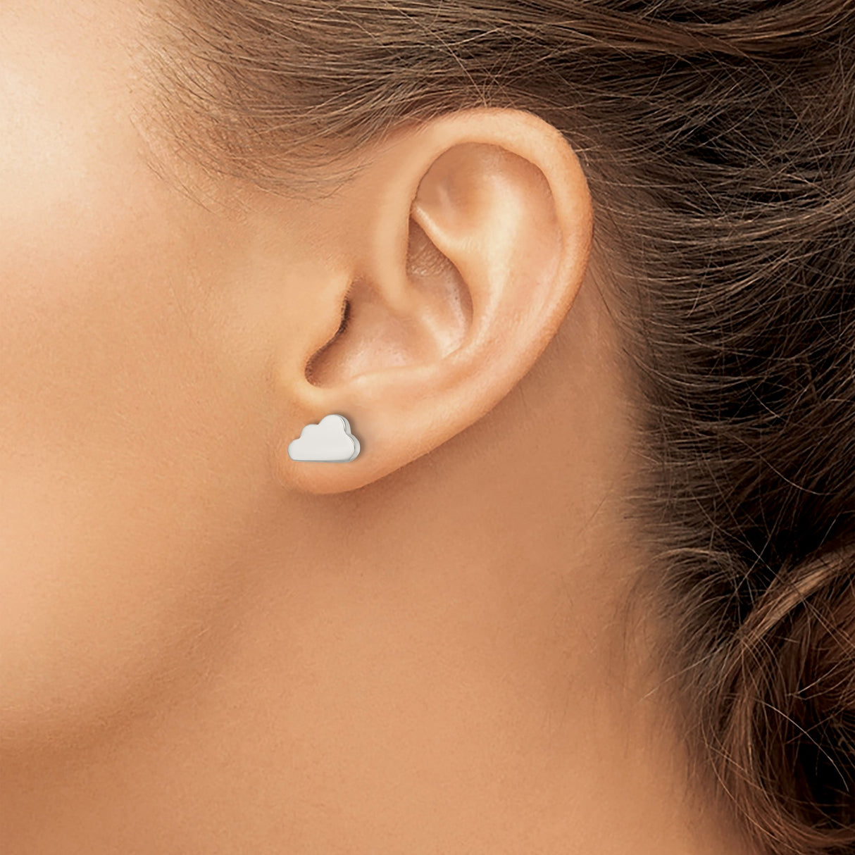 Sterling Silver Cloud Shaped Stud Earrings, Minimalist Whimsical Design for Women and Teens
